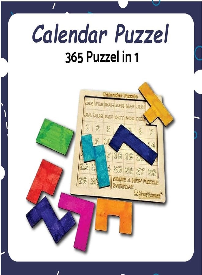 Braintastic لعبة ألغاز خشبية من Braintastic، لعبة لوحية للسفر، لعبة تعليمية وإبداعية، ألعاب ذكاء وتصنيف للأطفال (لعبة ألغاز التقويم PO12) - Image 2